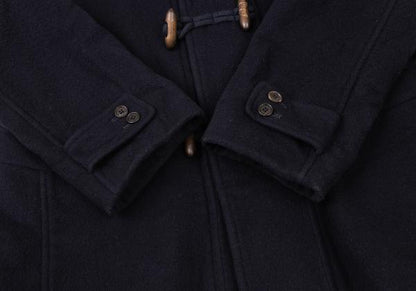 Papas Wool Blend Embroidered Short Duffle Coat Navy Size M