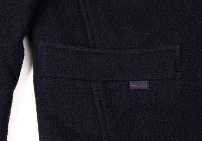 Papas Wool Blend Embroidered Short Duffle Coat Navy Size M