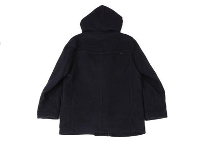 Papas Wool Blend Embroidered Short Duffle Coat Navy Size M