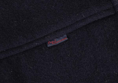 Papas Wool Blend Embroidered Short Duffle Coat Navy Size M