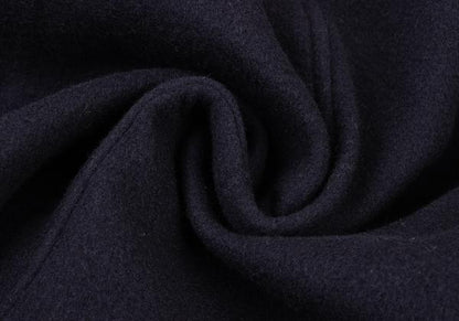 Papas Wool Blend Embroidered Short Duffle Coat Navy Size M