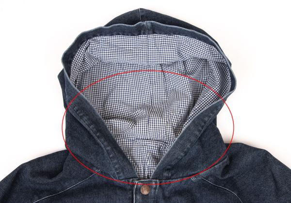 Papas Blue Denim Hooded Logo Patch Jacket Size 50L