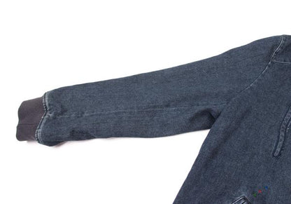 Papas Blue Denim Hooded Logo Patch Jacket Size 50L