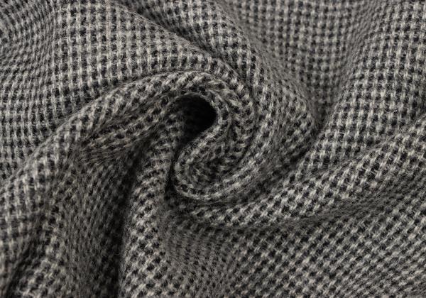 Papas Harris Tweed No-Collar Leather Black Gray Jacket Size S