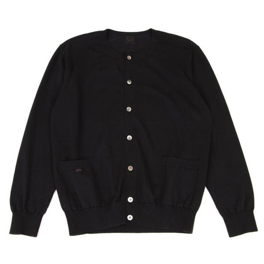 Papas Crewneck Cotton Cardigan Black Size M