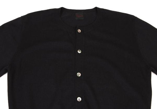 Papas Crewneck Cotton Cardigan Black Size M