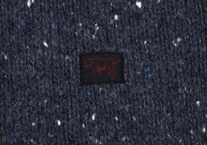 Papas Blue Wool Nylon Marble Hood Knit Jacket Size L