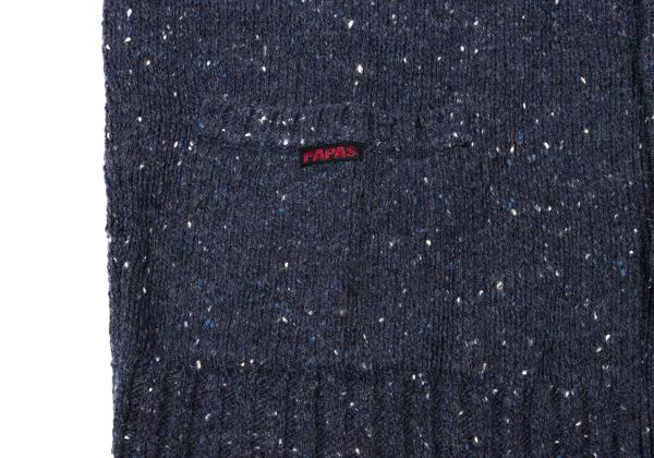 Papas Blue Wool Nylon Marble Hood Knit Jacket Size L