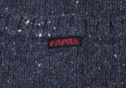 Papas Blue Wool Nylon Marble Hood Knit Jacket Size L
