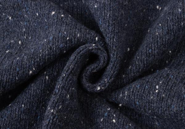 Papas Blue Wool Nylon Marble Hood Knit Jacket Size L