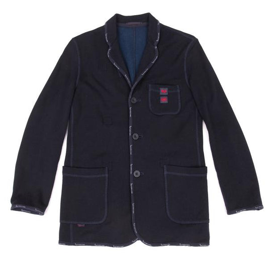 Papas Tencel Cotton Piping Knit Jersey Jacket Size 46S