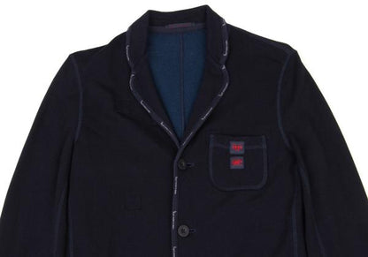 Papas Tencel Cotton Piping Knit Jersey Jacket Size 46S