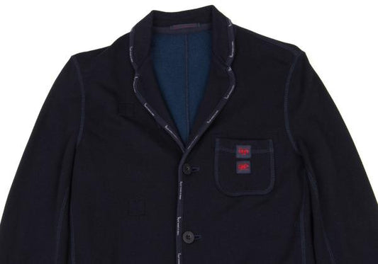 Papas Tencel Cotton Piping Knit Jersey Jacket Size 46S