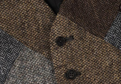 Papas Multi Crazy Tweed Paneled Vest Size S