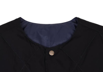 Papas Black Nylon Quilted Down Vest Size S
