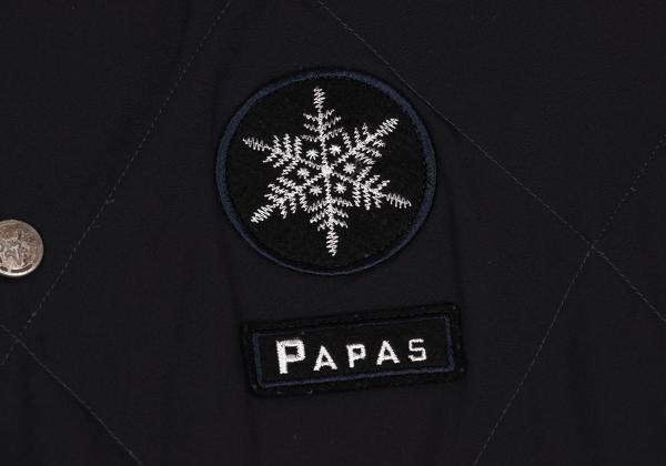 Papas Black Nylon Quilted Down Vest Size S