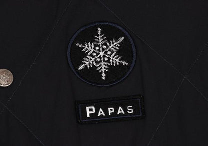 Papas Black Nylon Quilted Down Vest Size S