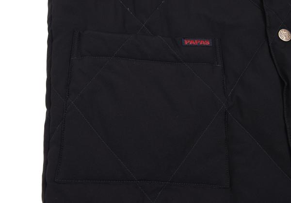 Papas Black Nylon Quilted Down Vest Size S