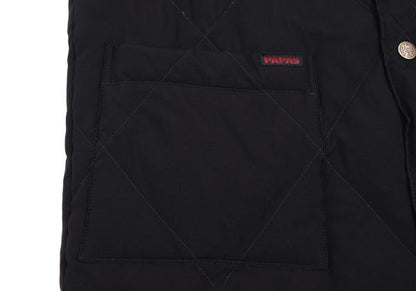 Papas Black Nylon Quilted Down Vest Size S