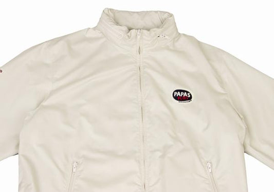 Papas Off-White Ripstop Poly Zip Jacket Size L