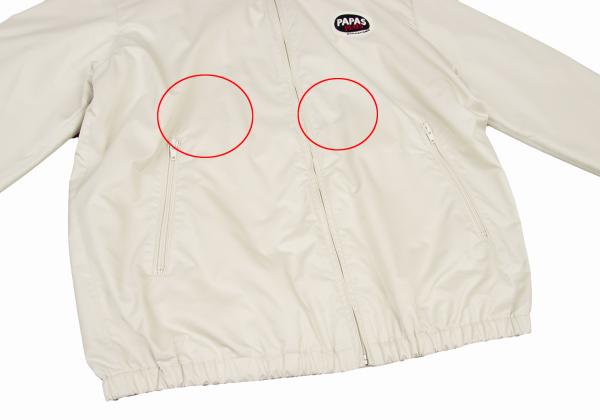 Papas Off-White Ripstop Poly Zip Jacket Size L