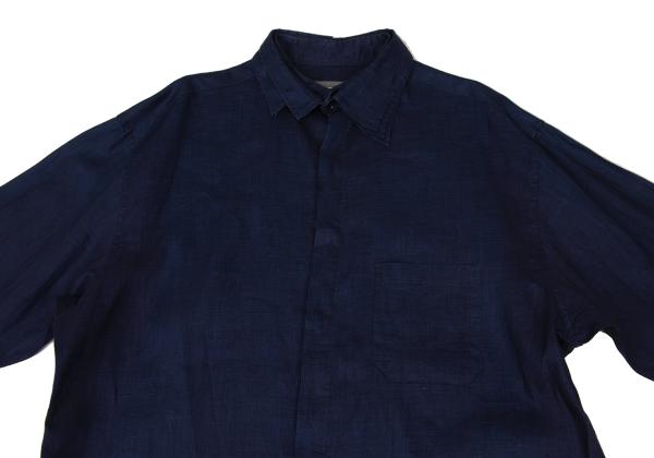 Yohji Yamamoto PH 23SS Indigo Linen Spare Shirt Blue Size 3