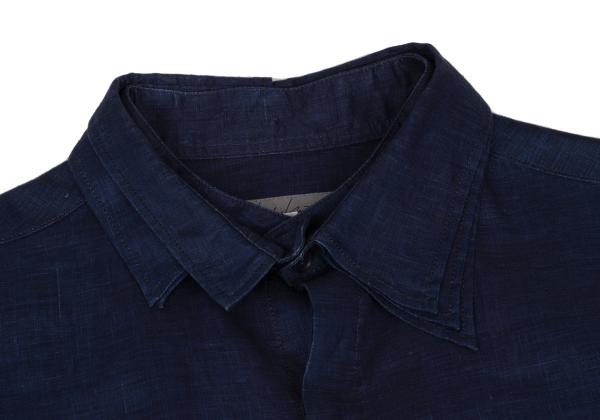 Yohji Yamamoto PH 23SS Indigo Linen Spare Shirt Blue Size 3