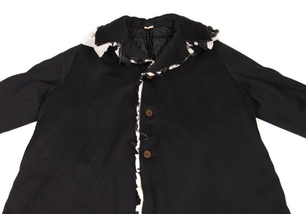 COMME des GARCONS Poly Frill Round Collar Coat Black Size M