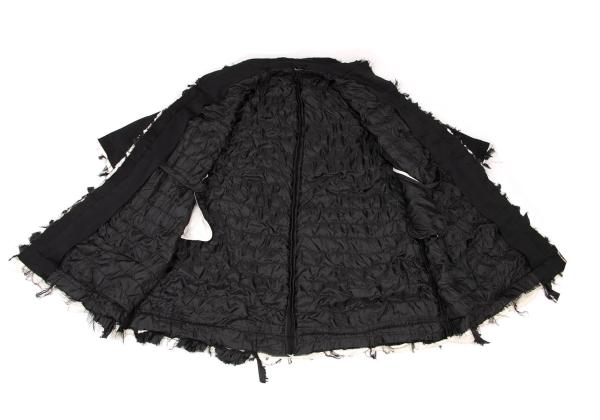COMME des GARCONS Poly Frill Round Collar Coat Black Size M