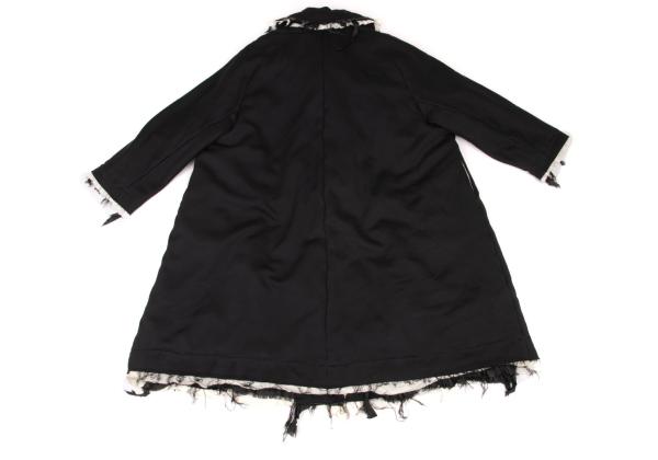 COMME des GARCONS Poly Frill Round Collar Coat Black Size M