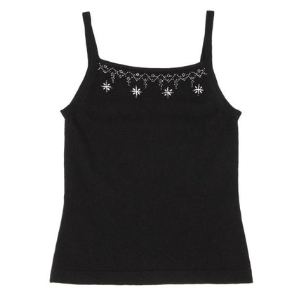 KEITA MARUYAMA Black Rayon Blend Beaded Camisole Size 1