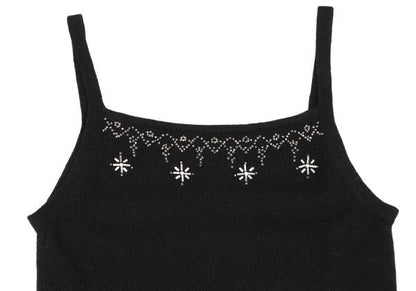 KEITA MARUYAMA Black Rayon Blend Beaded Camisole Size 1