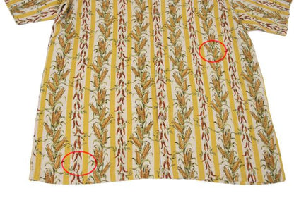 Papas ISLAND Beige Linen Stripe Print Collar Shirt Size M