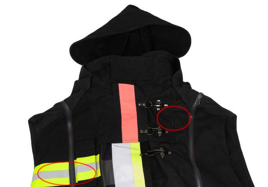 FACETASM 21SS Cotton Fireman Hooded Vest Black Multi Size L