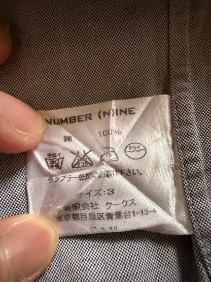 NUMBER (N)INE Love God Murder Asym Fly Front Shirt