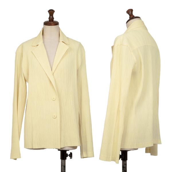 ISSEY MIYAKE FETE Pleated 3-Button Jacket Yellow Size 3