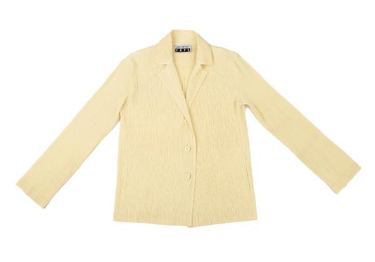 ISSEY MIYAKE FETE Pleated 3-Button Jacket Yellow Size 3