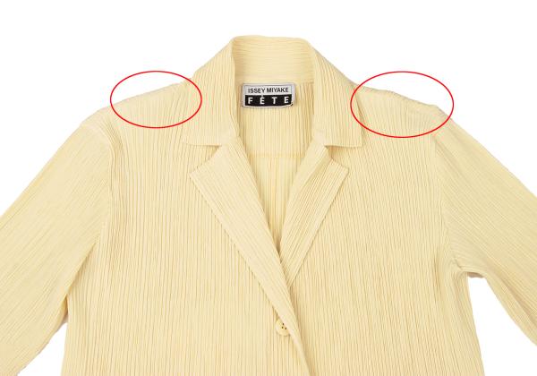 ISSEY MIYAKE FETE Pleated 3-Button Jacket Yellow Size 3