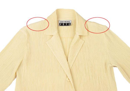 ISSEY MIYAKE FETE Pleated 3-Button Jacket Yellow Size 3