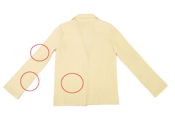 ISSEY MIYAKE FETE Pleated 3-Button Jacket Yellow Size 3