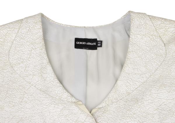 GIORGIO ARMANI Cracked Lamb Leather Jacket White Size 40