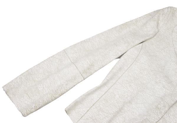 GIORGIO ARMANI Cracked Lamb Leather Jacket White Size 40