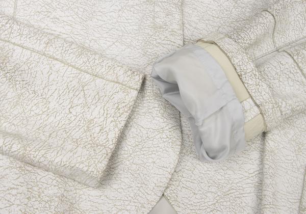 GIORGIO ARMANI Cracked Lamb Leather Jacket White Size 40