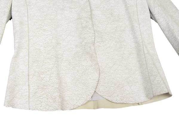 GIORGIO ARMANI Cracked Lamb Leather Jacket White Size 40
