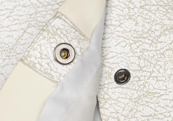 GIORGIO ARMANI Cracked Lamb Leather Jacket White Size 40