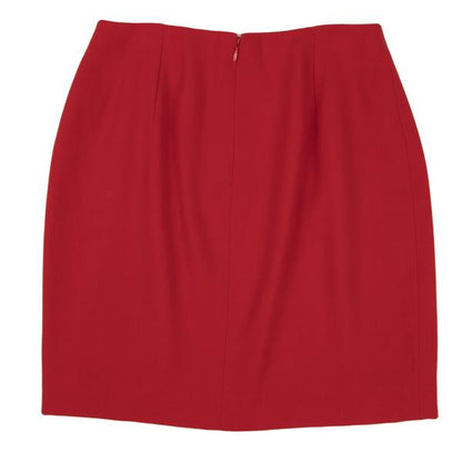 GIANNI VERSACE Red Wool A-Line Mini Skirt Size 40