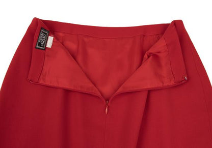 GIANNI VERSACE Red Wool A-Line Mini Skirt Size 40