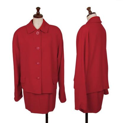 GIANNI VERSACE Red Wool A-Line Mini Skirt Size 40