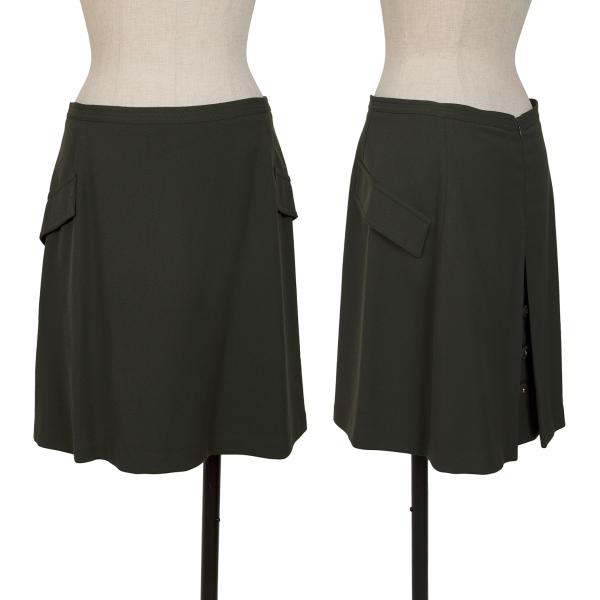 GIANNI VERSACE Wool Blend Pocket Back Skirt Green Size M