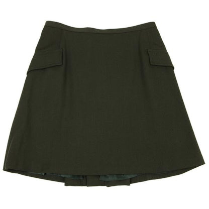 GIANNI VERSACE Wool Blend Pocket Back Skirt Green Size M